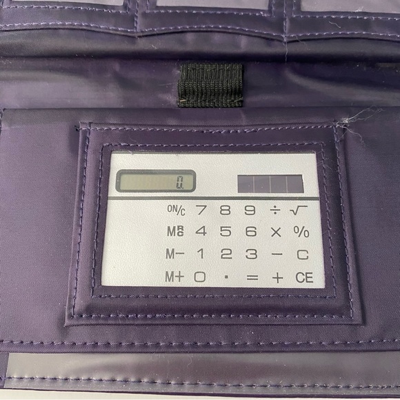 Purple stripped wallet with Calculator - Picture 9 of 12